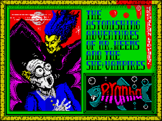 Astonishing Adventures of Mr Weems & the She Vampires title screen for ZX Spectrum